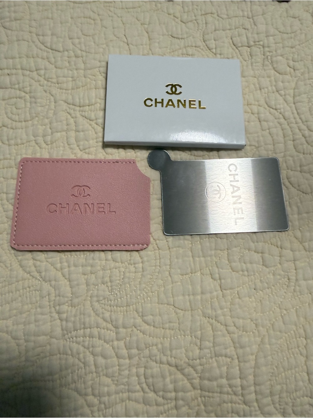 Chanel Mirror/Card Holder in two colors Pink and Burgundy! NWB! You pick ONE!